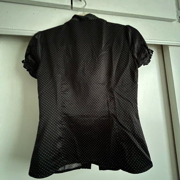 Black and white pokdadot vintage blouse - Picture 3 of 4